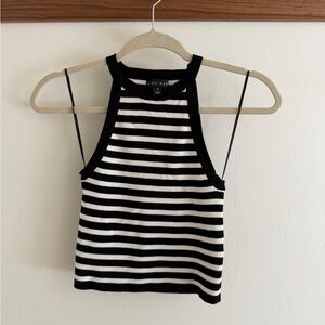 Chic Striped Black and White Tank Top